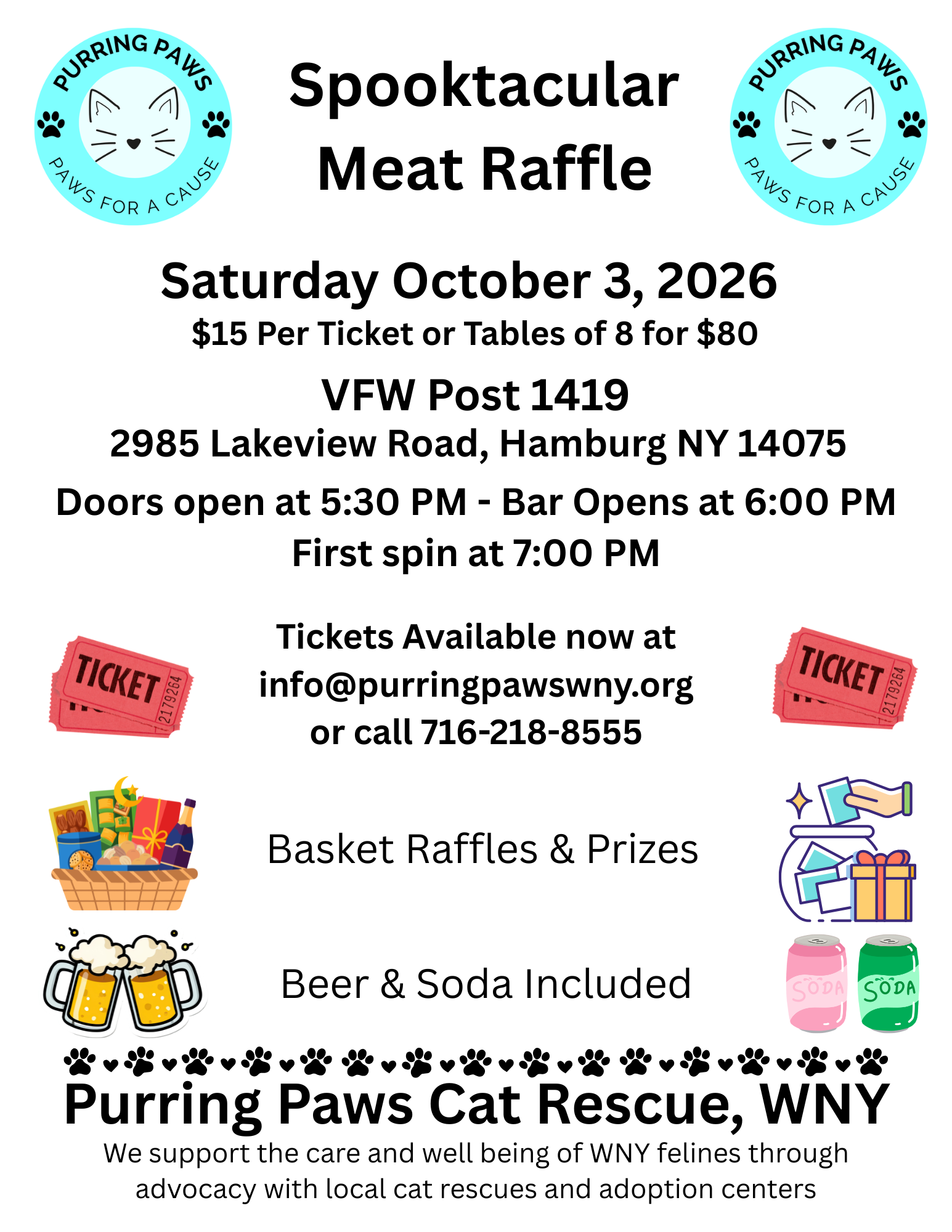 Meat Raffle 2026 event banner with tickets available now